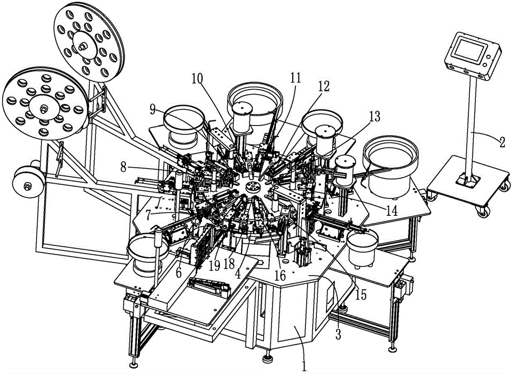 Automatic assembly machine for assembling encoder for intercom