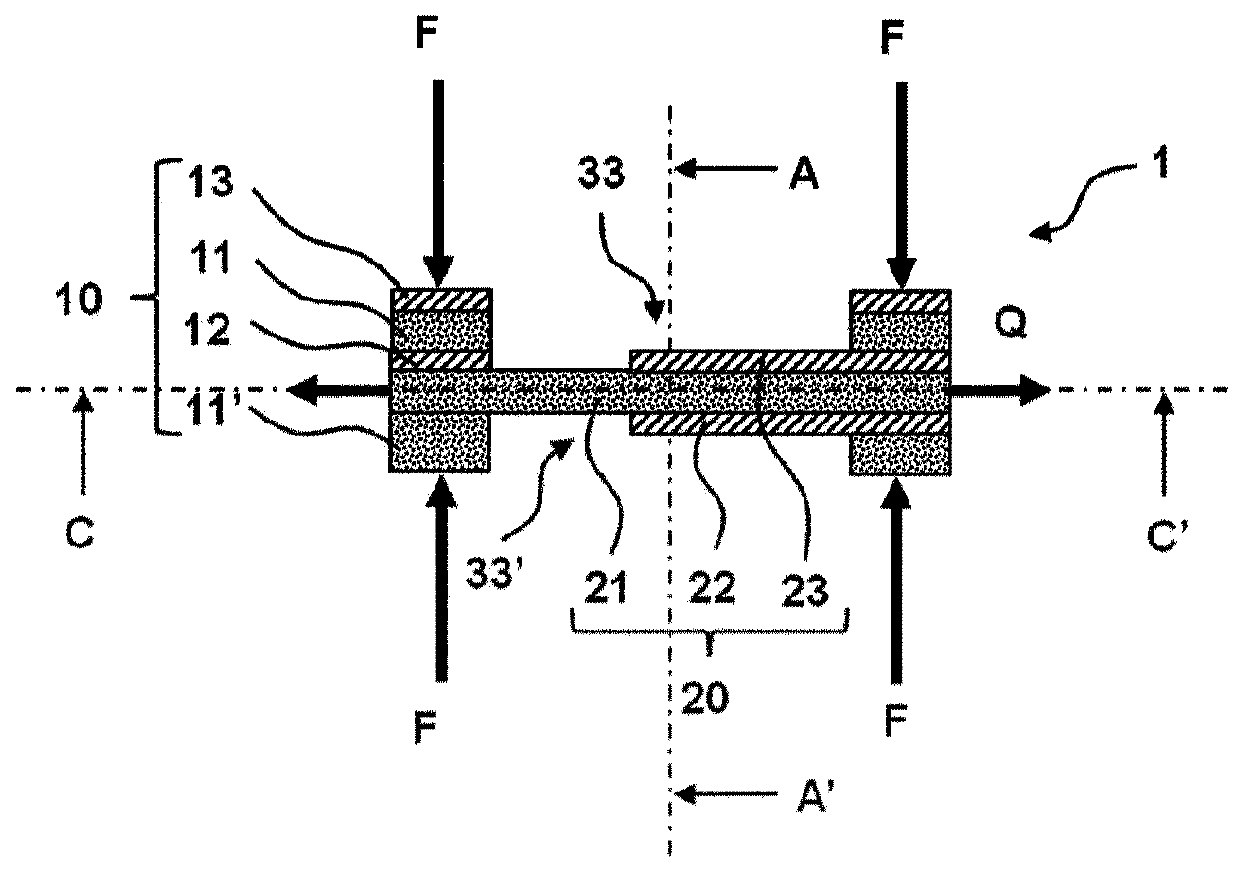 Measuring sensor for simultaneously measuring force that can be both dynamic and static