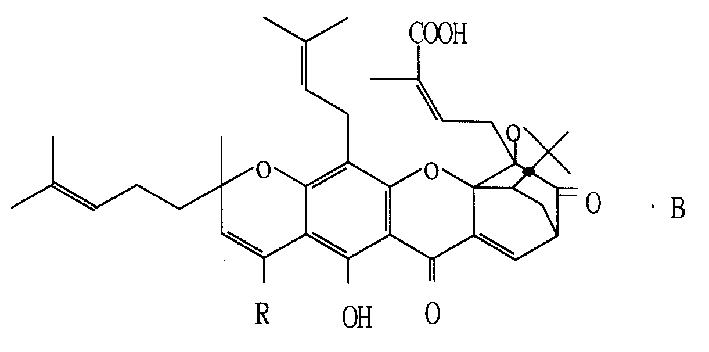 Composition of garcinolic acid compounds, its preparing process and medical composition using it as active component