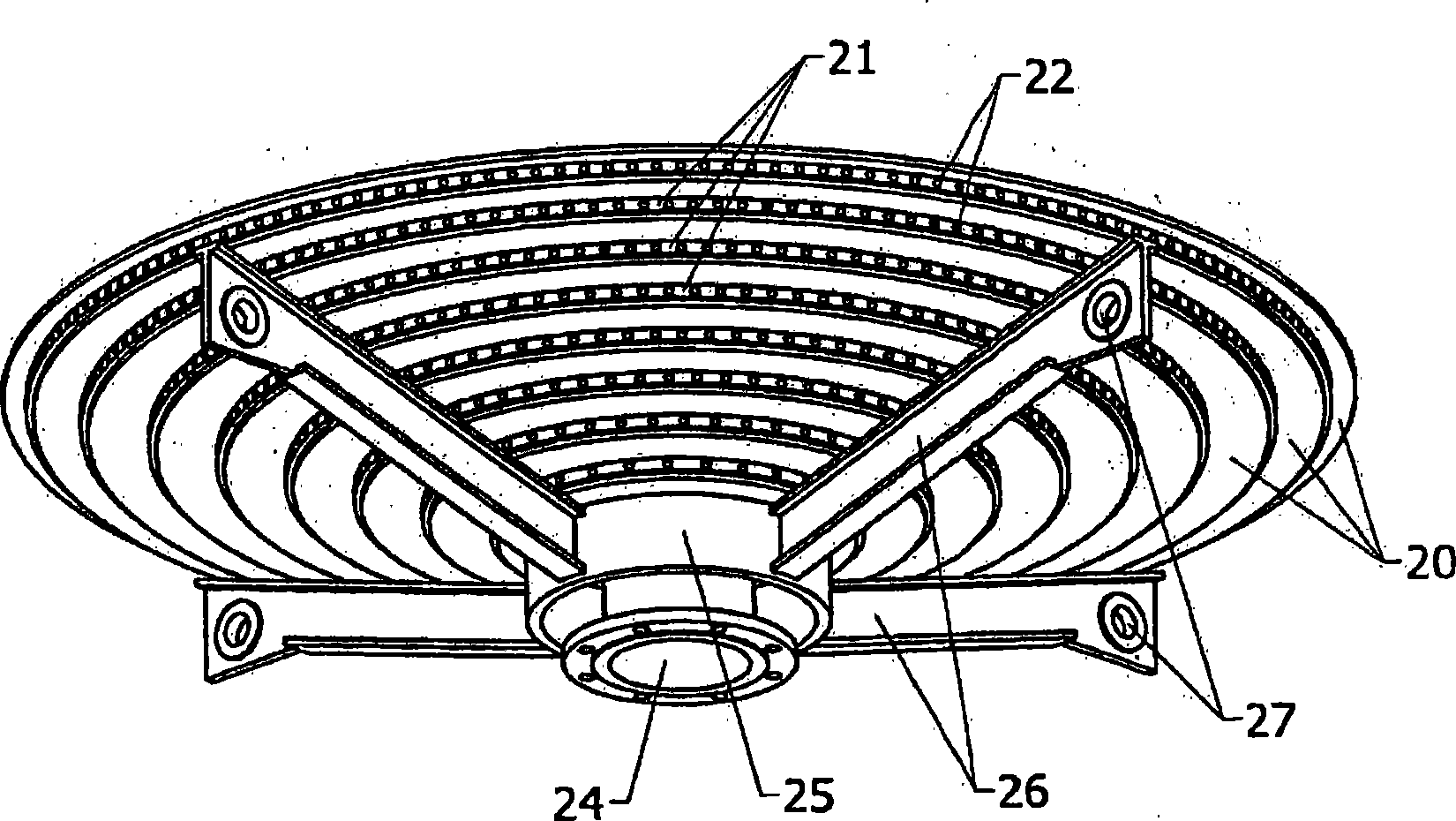 Grid for fluidized bed gasifier