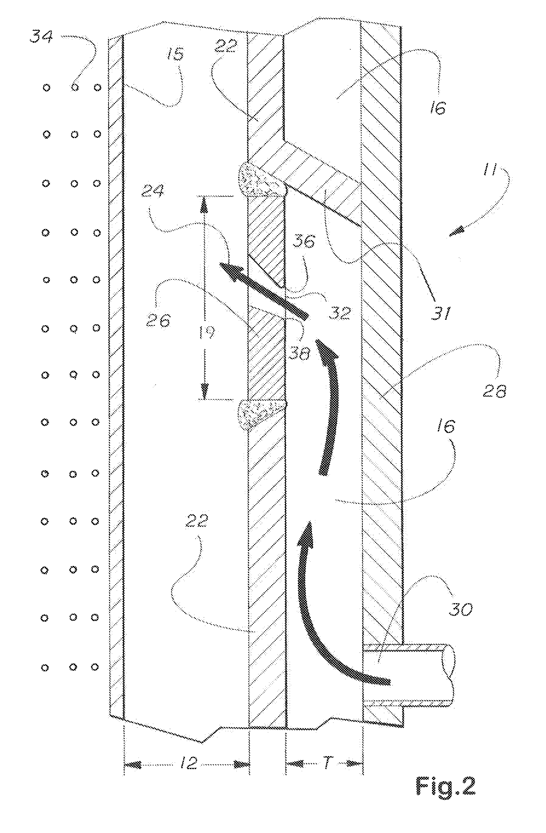 Pressure diffuser with an annular baffle screen plate over water inlet