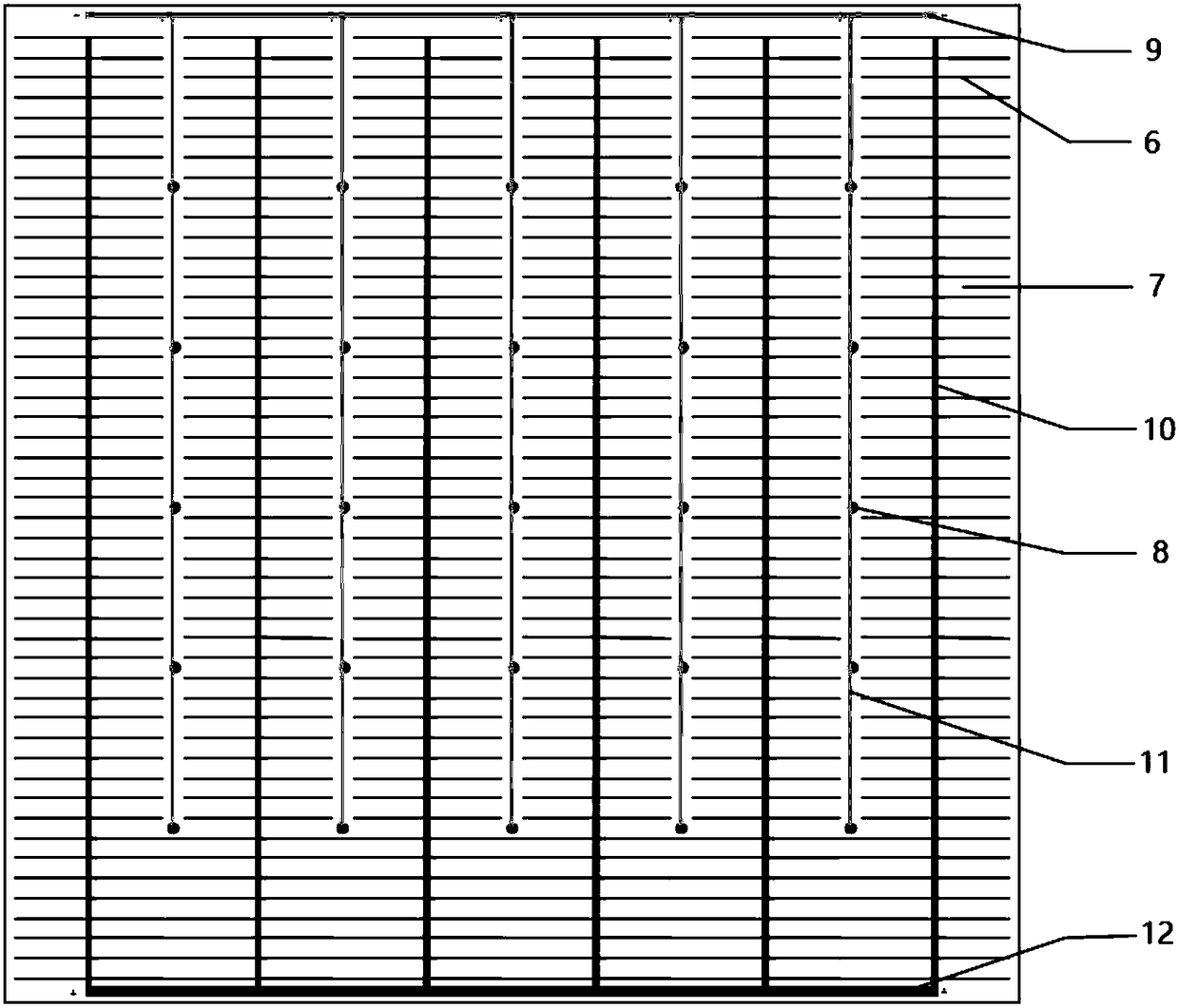 String connection structure, component and method of p-type crystalline silicon back-contact bifacial battery