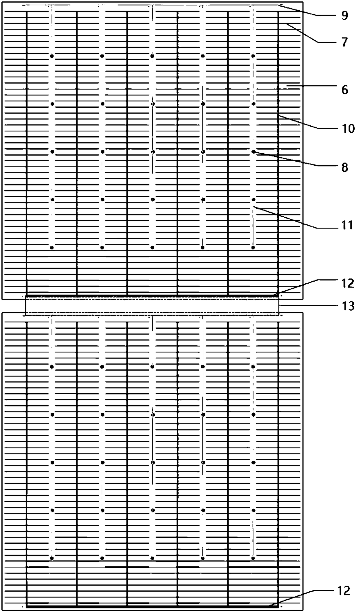 String connection structure, component and method of p-type crystalline silicon back-contact bifacial battery