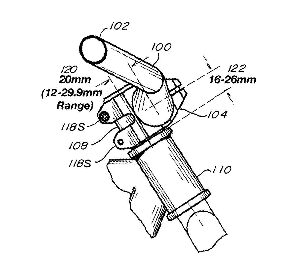 Bicycle handlebar, stem, and fork arrangement