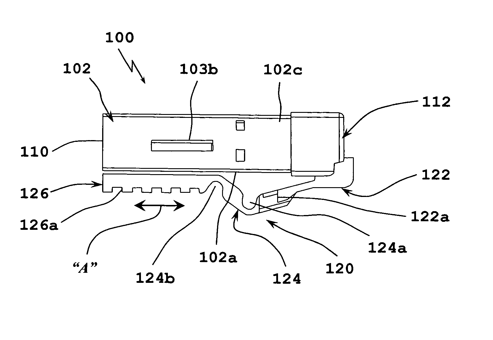 Modular plug with slider latch