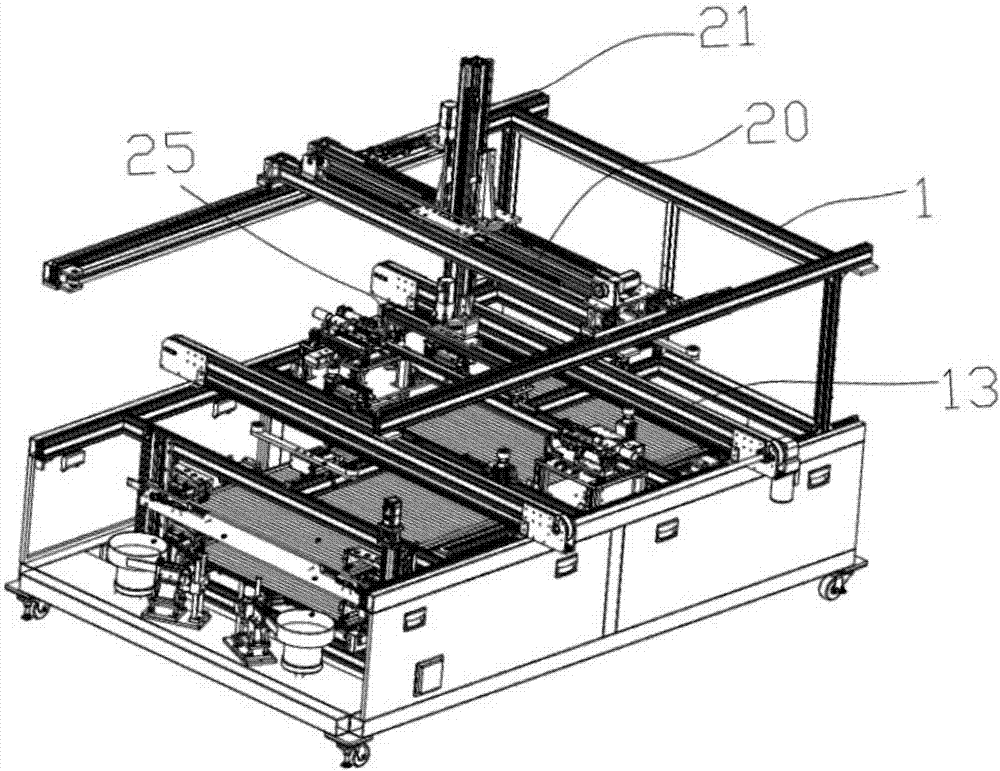 Automatic cross rod clamping and screw locking machine