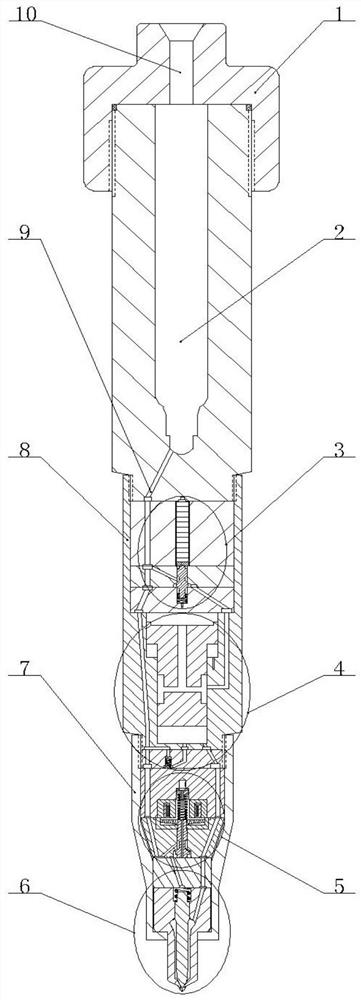 Accumulated piezoelectric-solenoid double-valve electronically controlled fuel injector