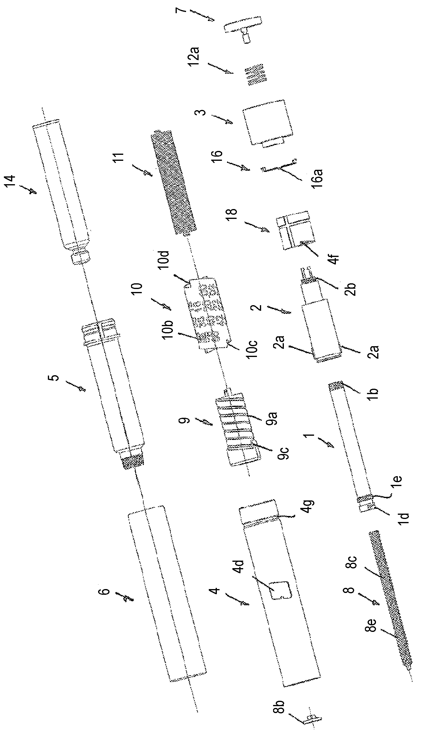 Injection device having dose indication and spring drive