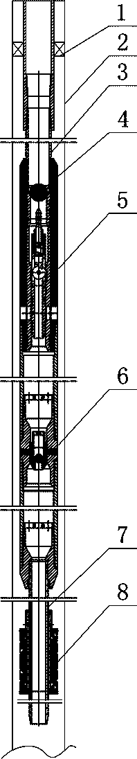 A single-pipe double-layer injection process string for carbon dioxide flooding