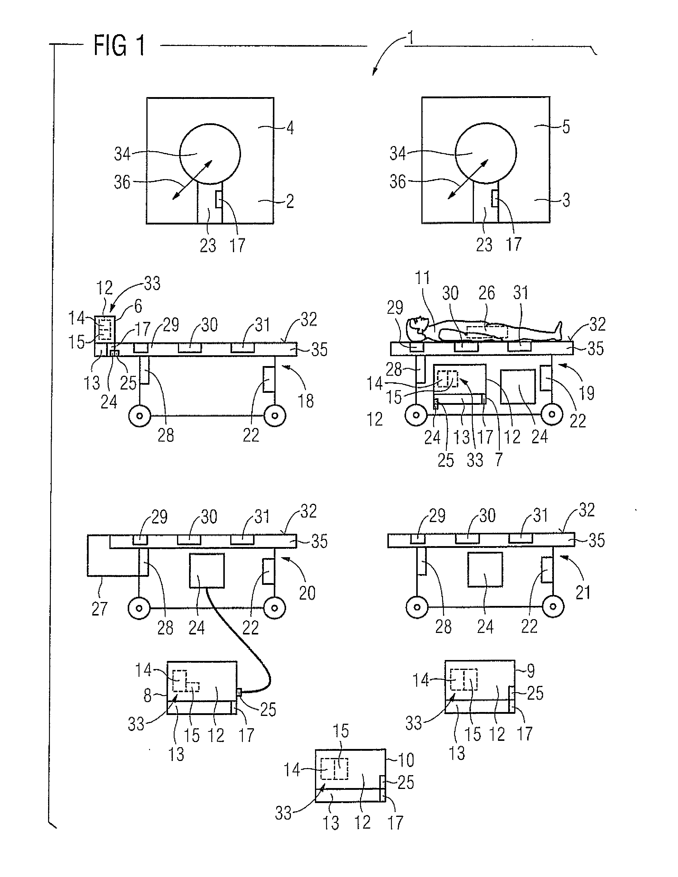 System with at least one medical imaging device, and method to prepare a sample for medical imaging