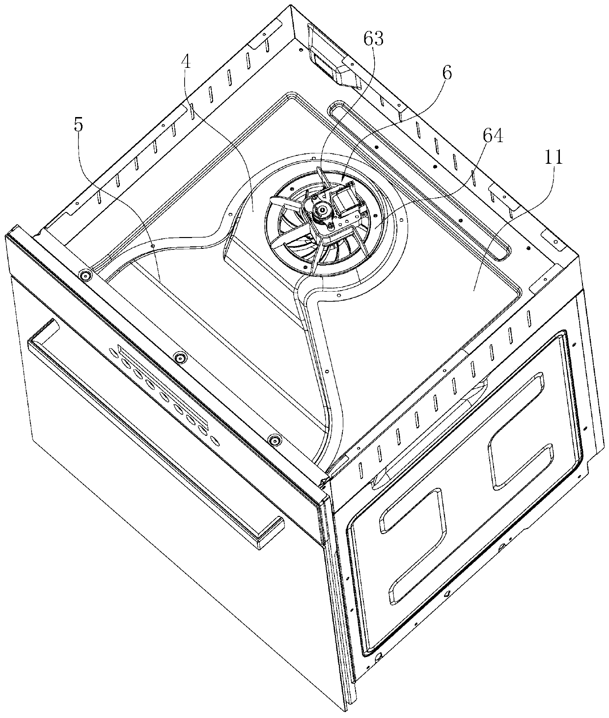 Baking oven with heat dissipation structure