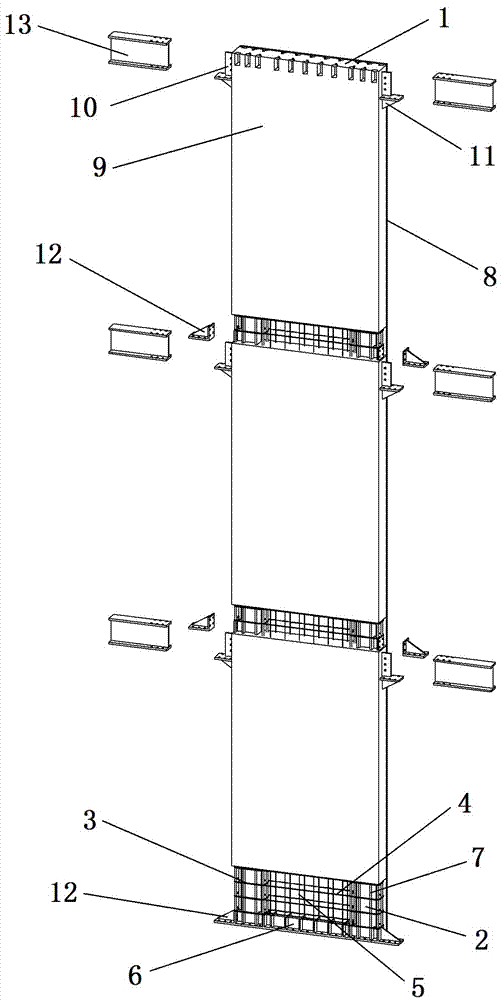 Assembled profile steel concrete shear wall structure and its preparation and installing method