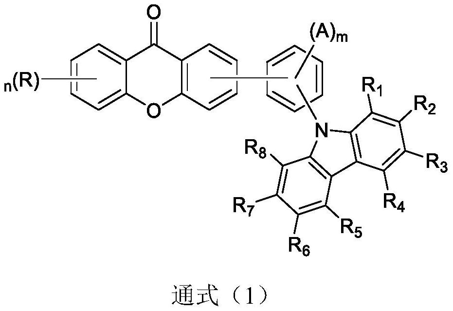 Compound containing xanthone and organic electroluminescent device containing same