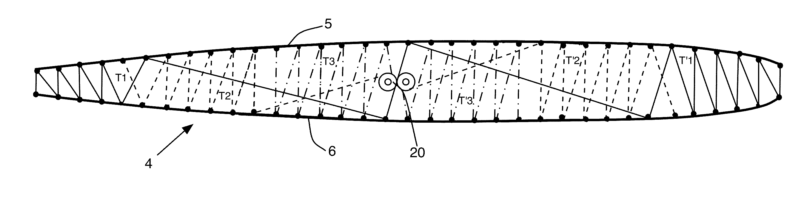 Airship with a controlled variable profile