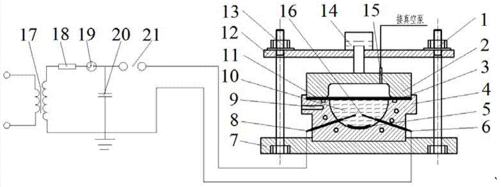 Laminated plate forming device and method based on electro-hydraulic forming