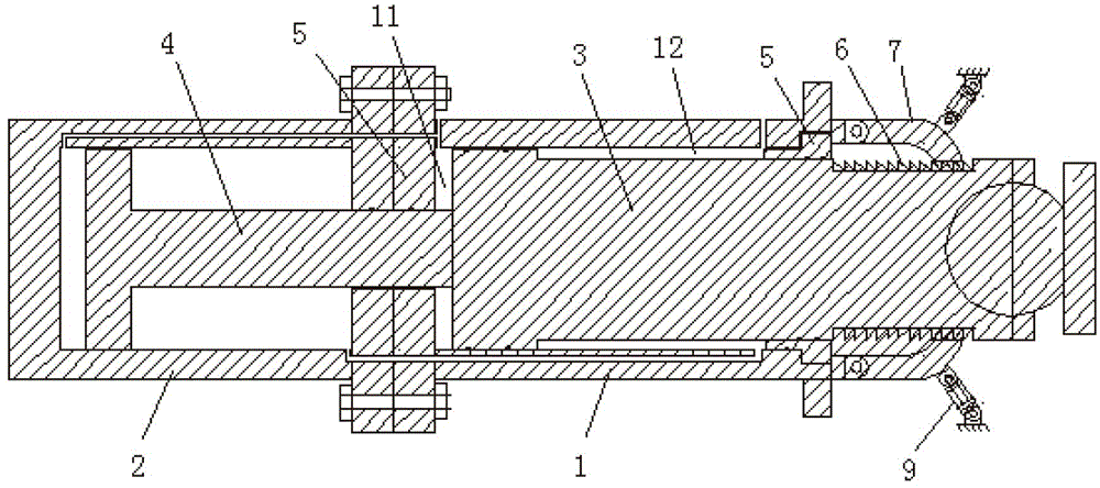 Combined-type self-locking-ratchet hydraulic oil cylinder