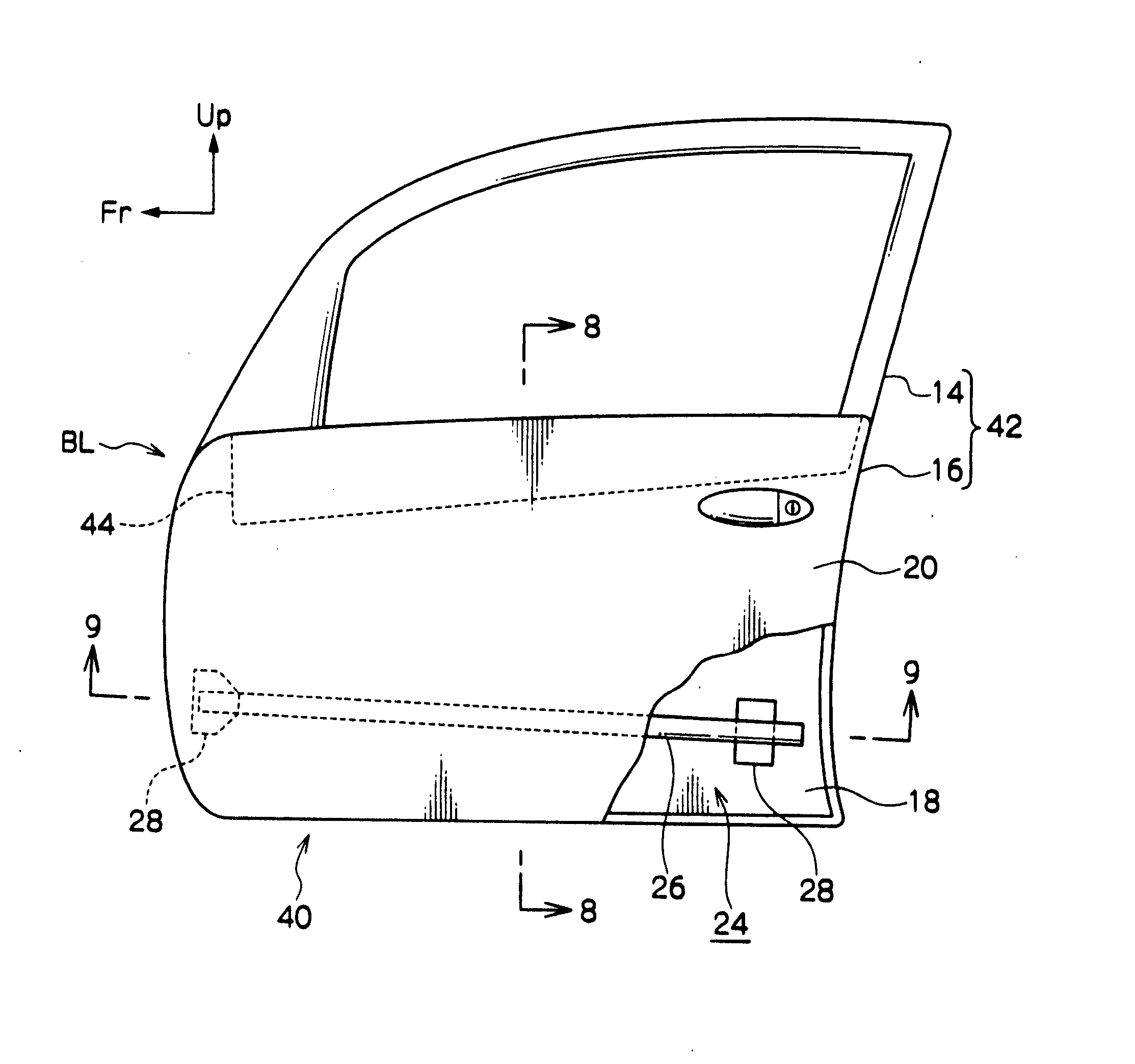 Vehicle door structure