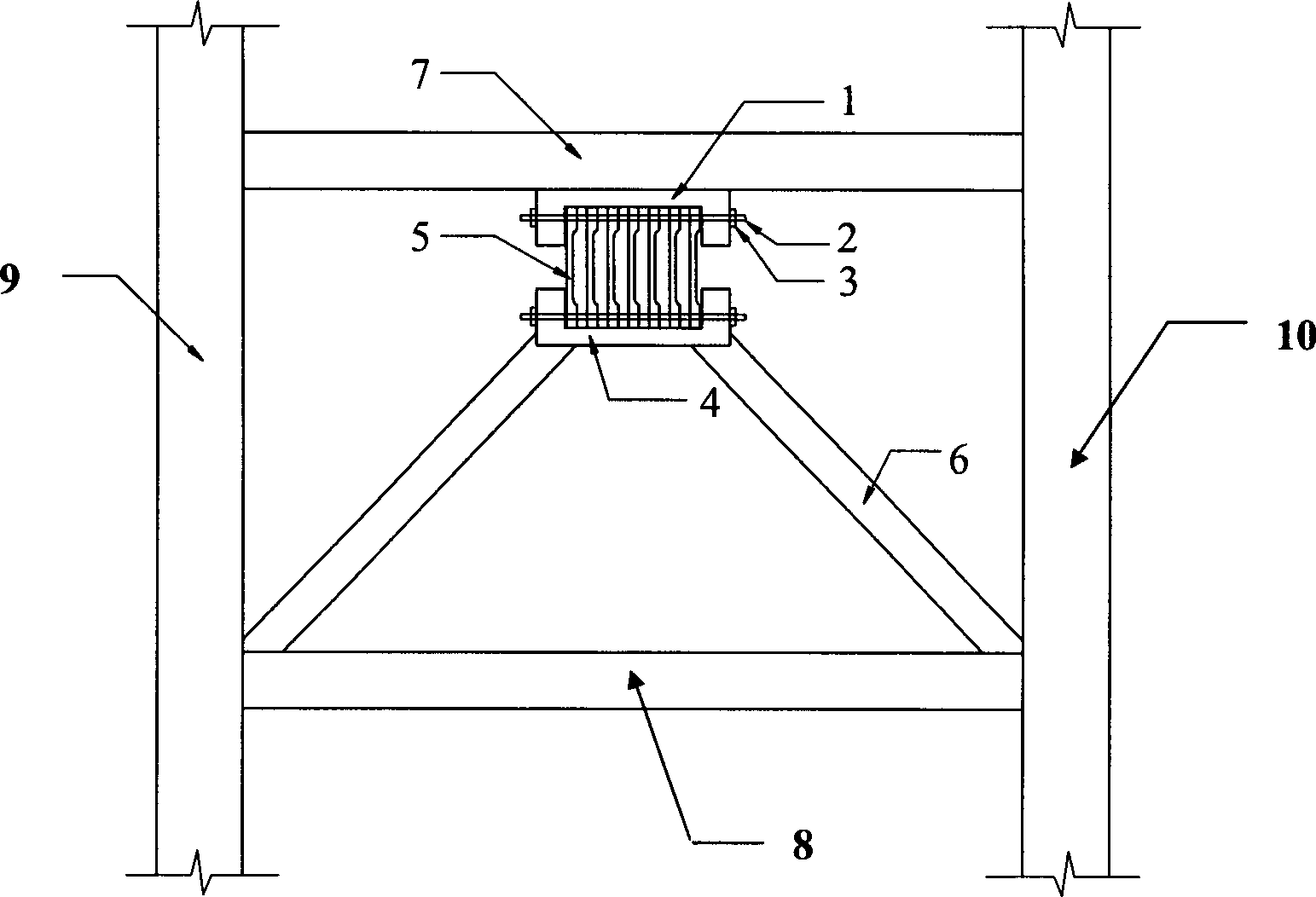 Wood-bamboo combined energy-dissipating shock-absorbing support structure