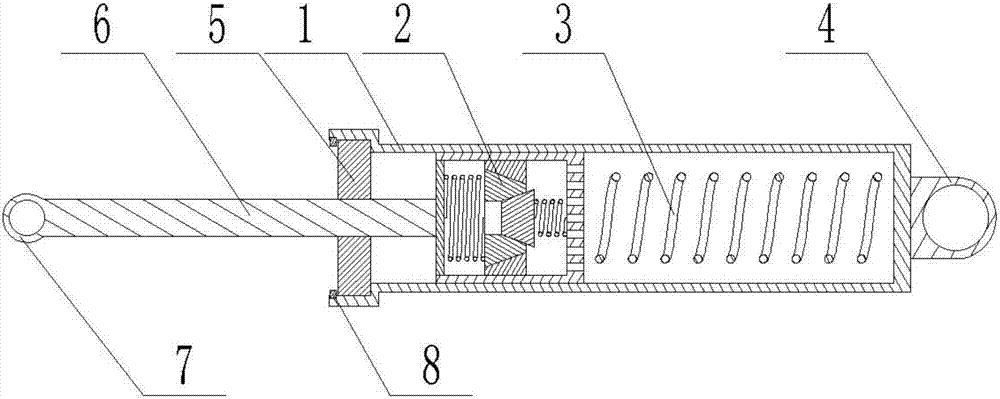 Shock absorber with bidirectional pressure limiting piston