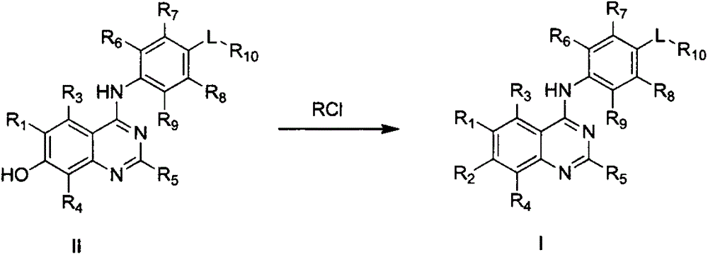 4-substituted anilinoquinazoline derivatives, and preparation method and application thereof