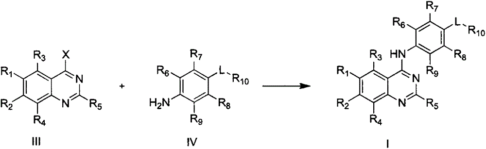 4-substituted anilinoquinazoline derivatives, and preparation method and application thereof