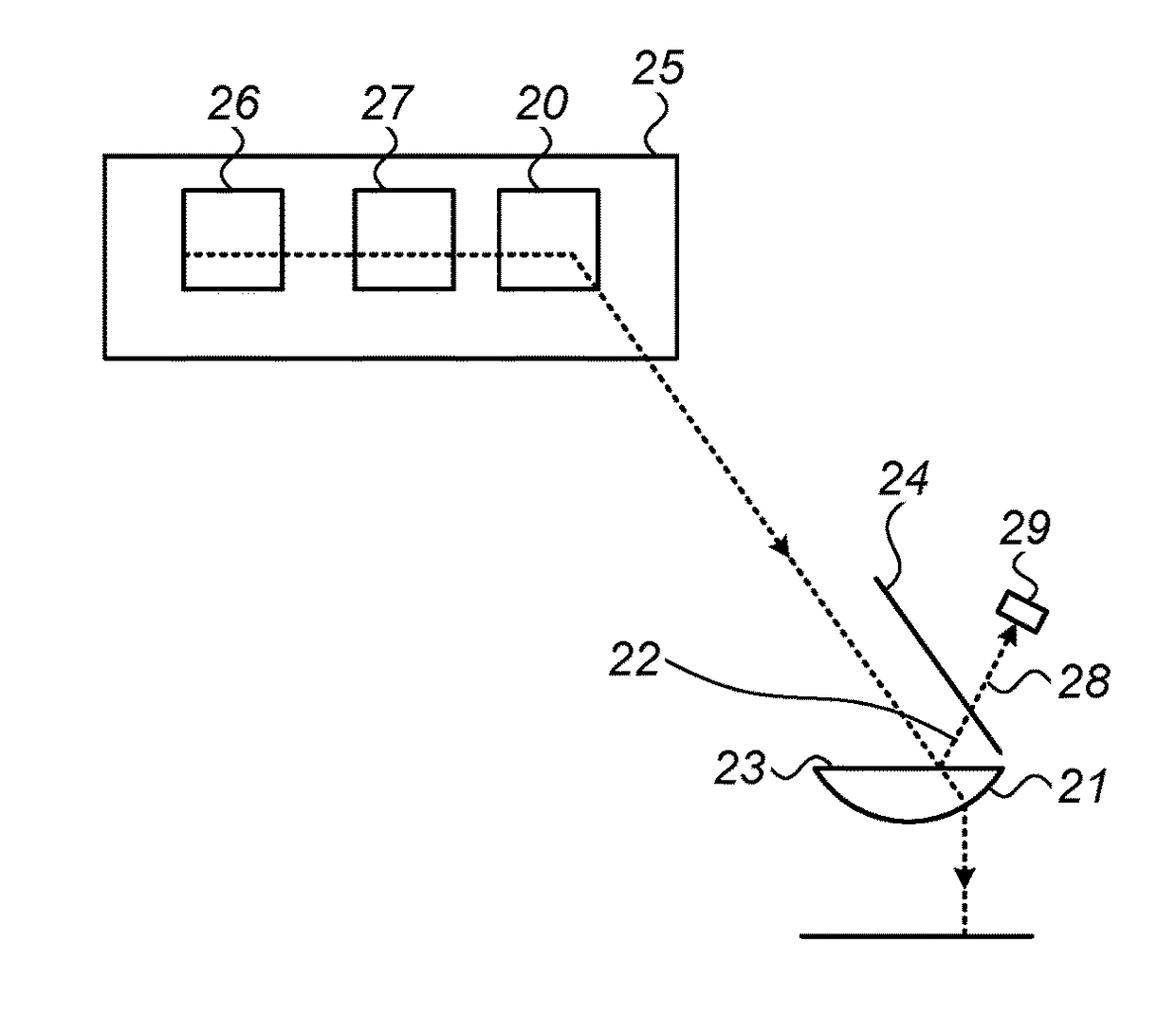 Distributed optical resonator with thin receiver unit