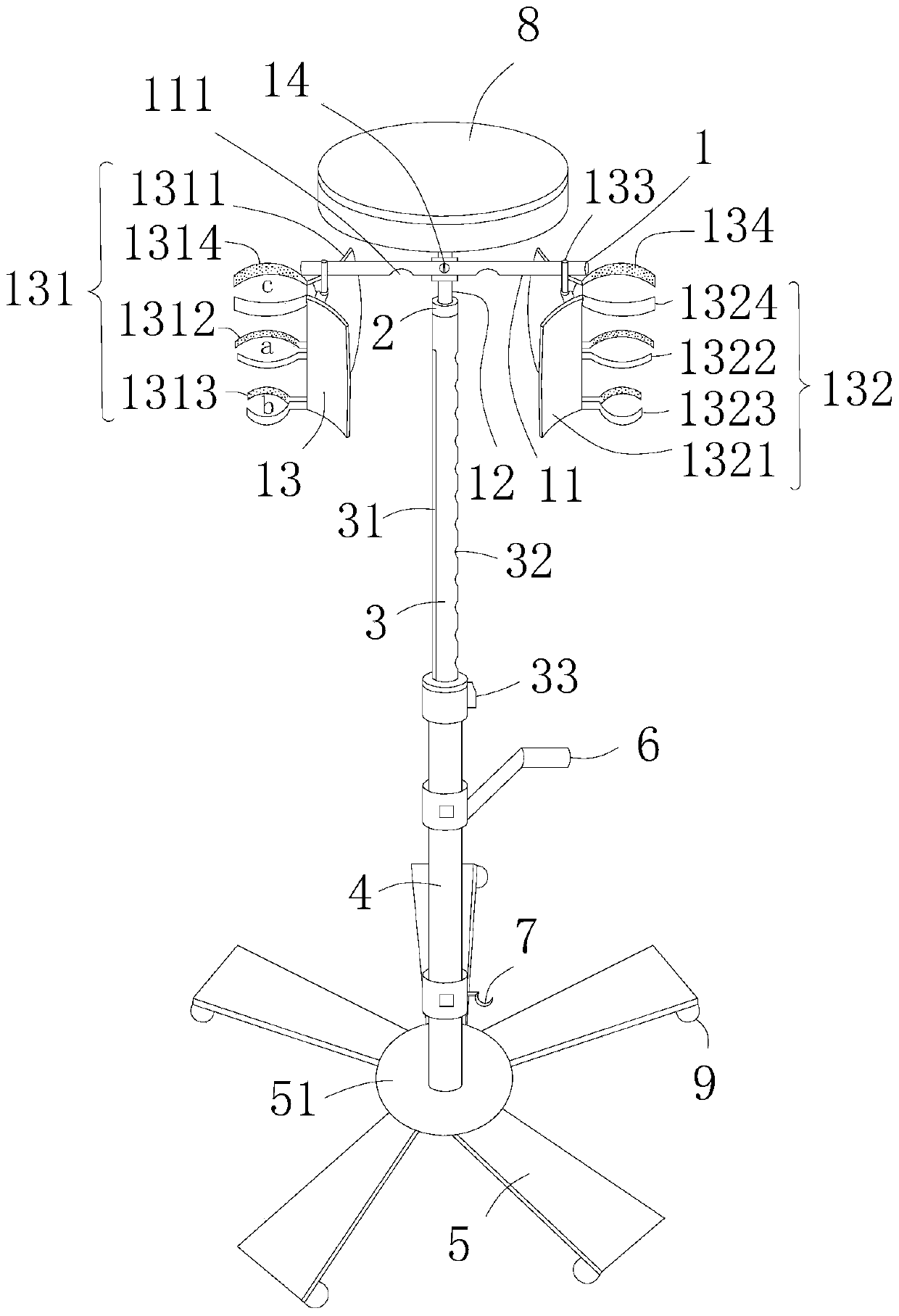 A movable infusion stand suitable for cardiothoracic and vascular surgery