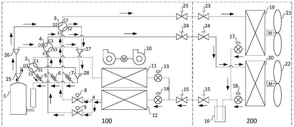 Heat pump system, control method and device of heat pump system, air conditioning equipment and storage medium