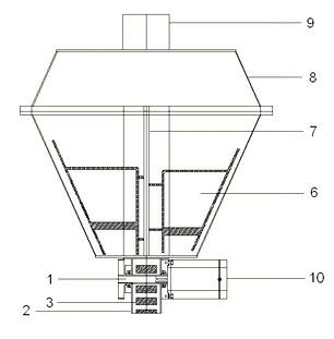 Powder material discharge transmission system for batch-type packaging machine and control method thereof