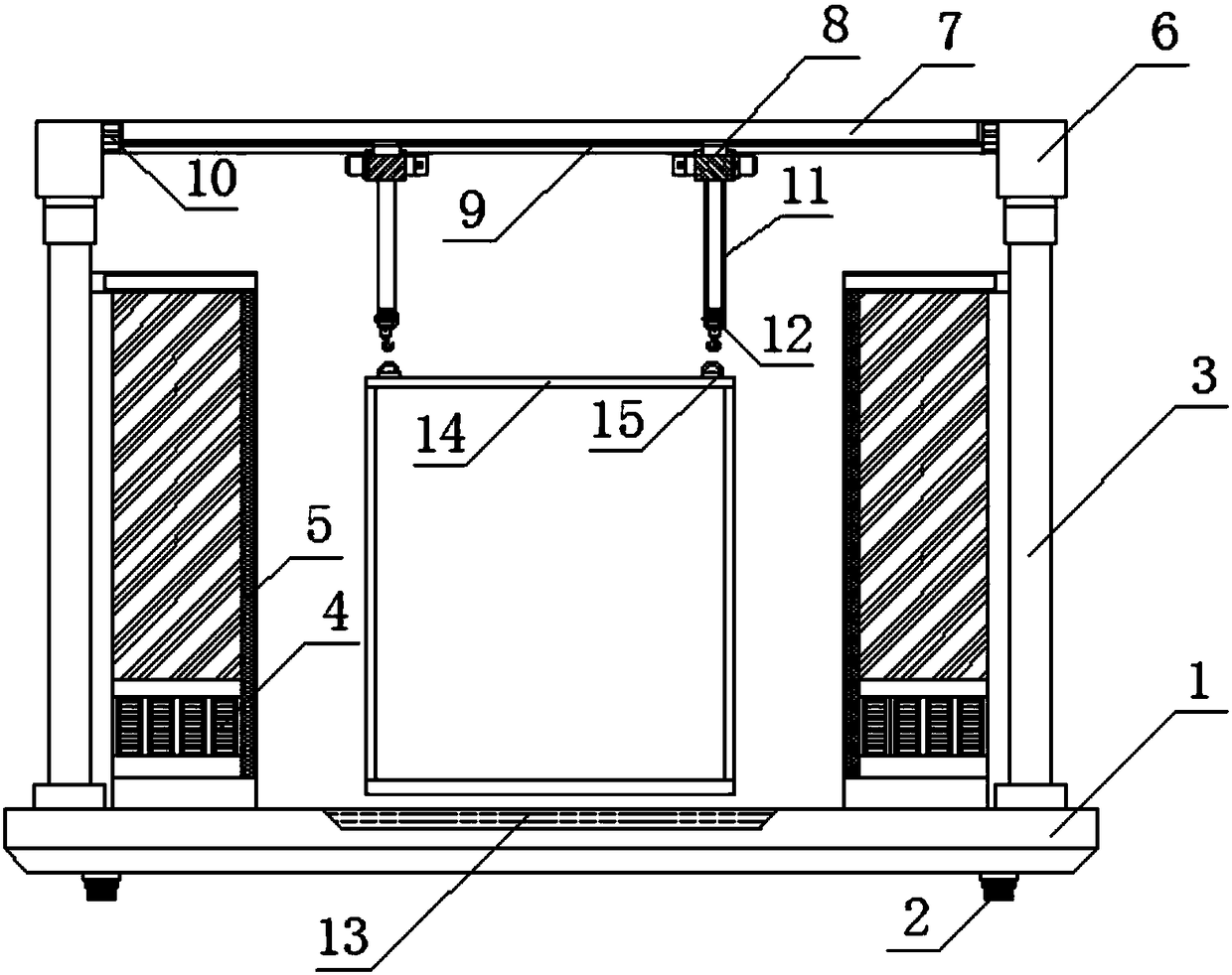 Movable hanging bracket for installation of power distribution cabinet