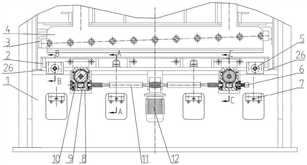 A kind of shearing machine which can adjust the knife gap by numerical control