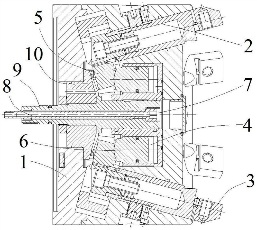 High-precision six-jaw duplex floating type self-centering clamping mechanism and clamping method