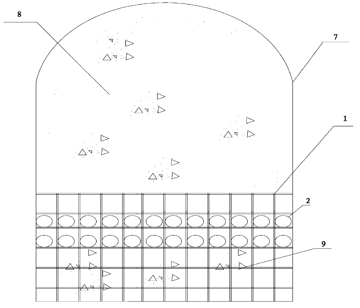 Method for plugging diversion tunnel by cast-in-situ reinforced concrete without cutoff by gate and plugging reinforcing cage