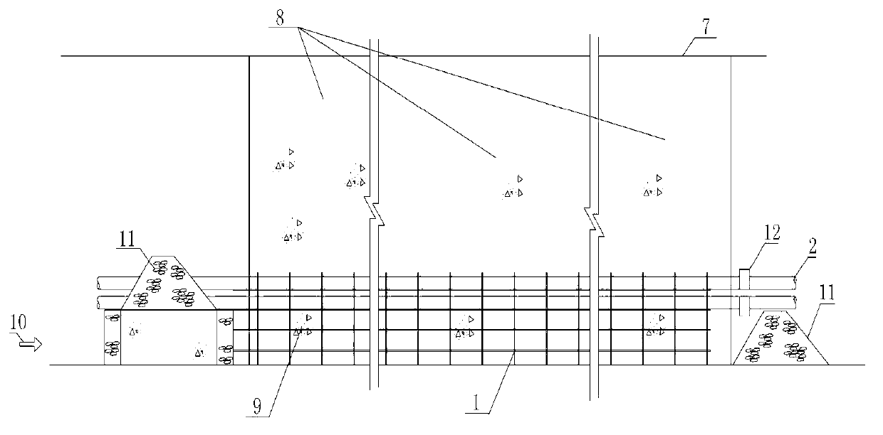 Method for plugging diversion tunnel by cast-in-situ reinforced concrete without cutoff by gate and plugging reinforcing cage