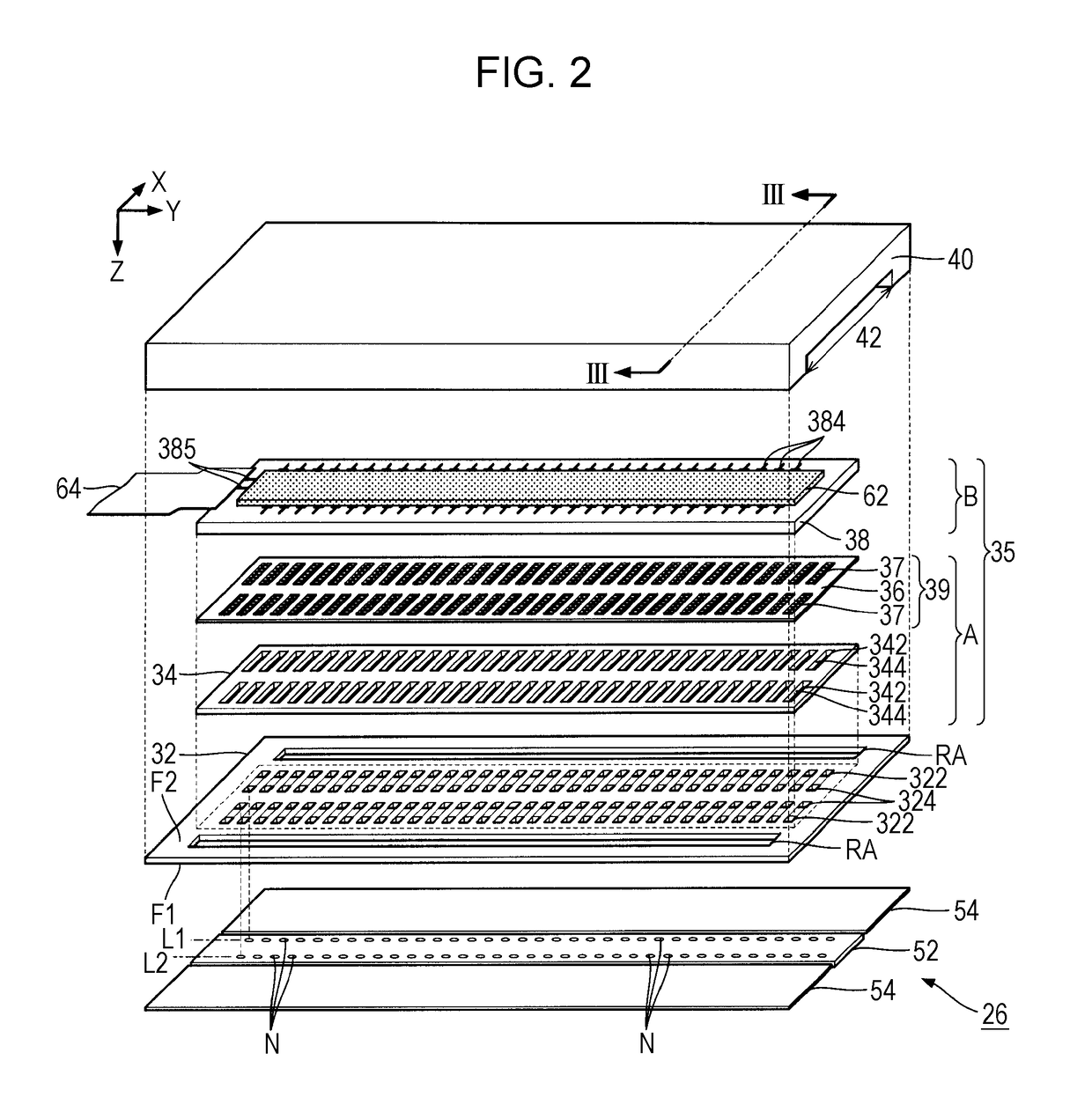 Piezoelectric device, liquid discharging head, and liquid discharging apparatus