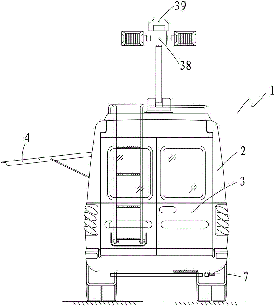 Mobile laboratory metered by pollution source emission monitoring instrument