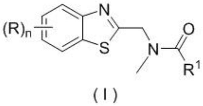 Application of a substituted benzothiazole C2 amide alkylated derivative as a fungicide