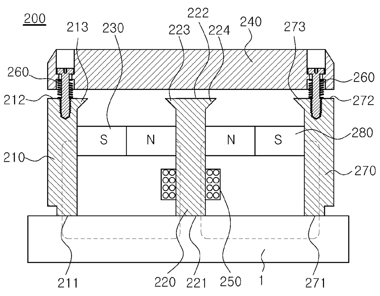 Magnetic substance holding device minimalizing residual magnetism