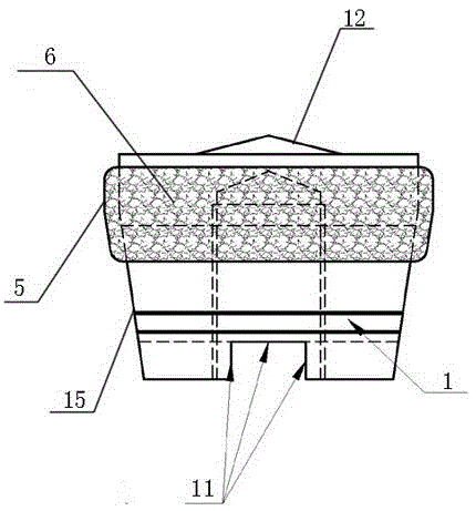 Gold-ingot-shaped tooth for waste treatment