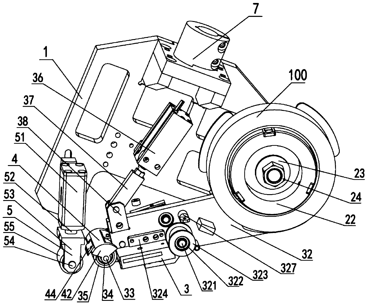 Tape roll-pressing pasting device