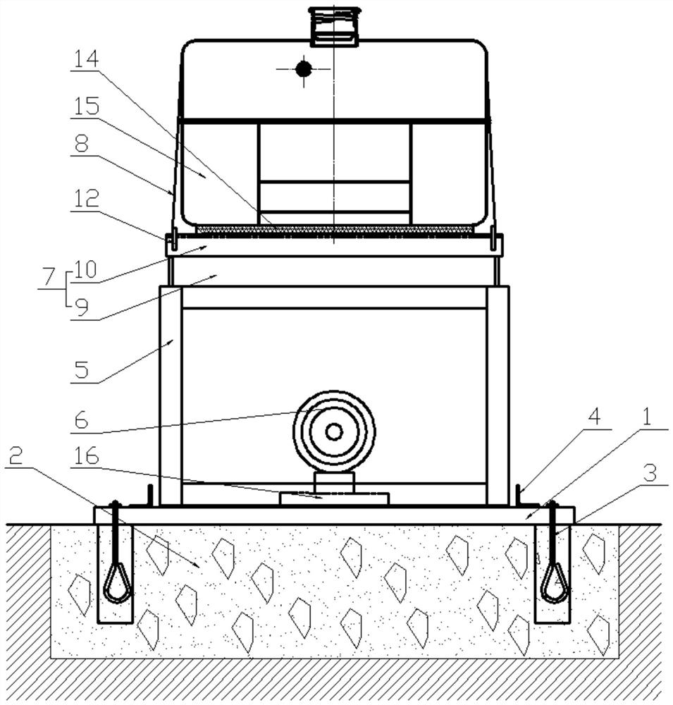 Oil tank reinforced vibration test device and method