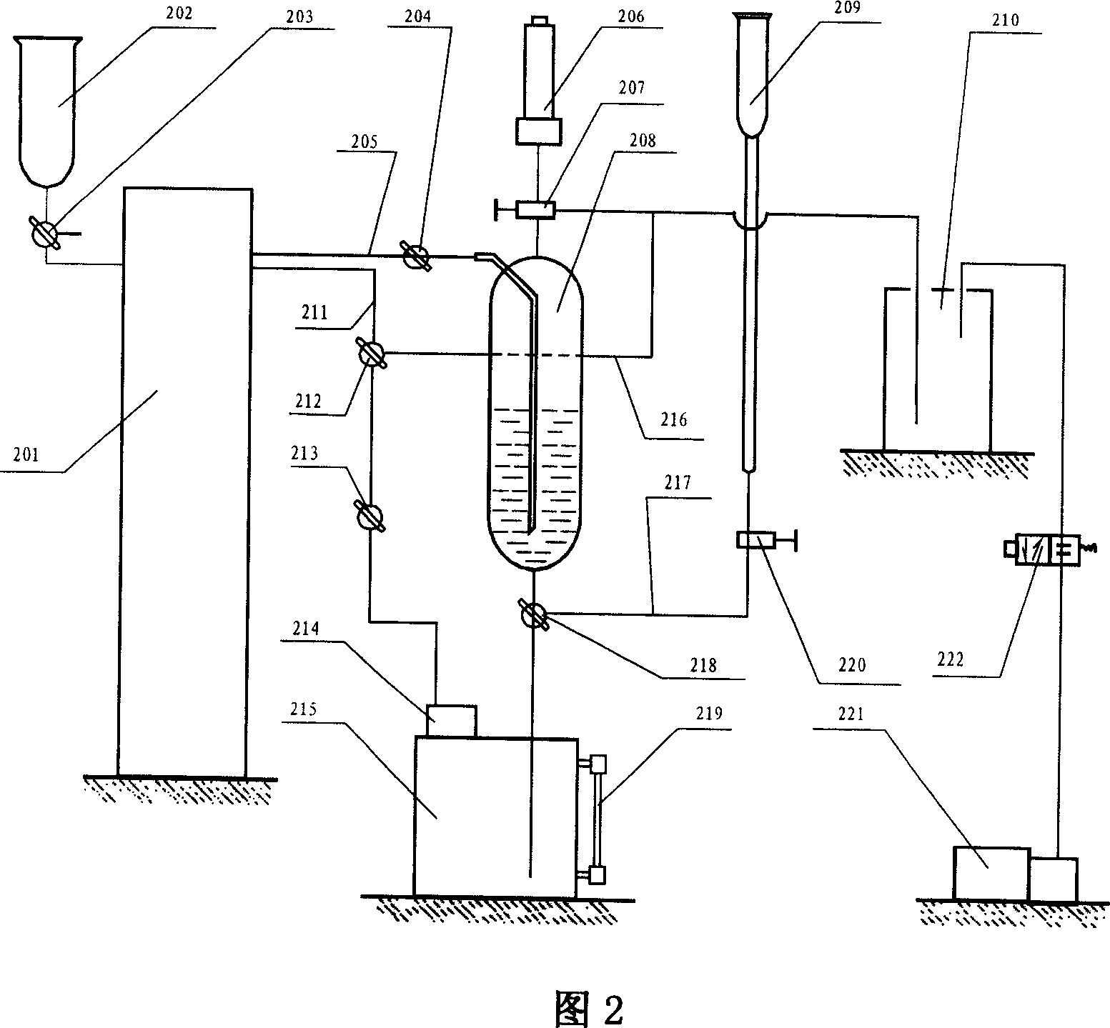 Device for preparing or collecting adsorptive gaseous hydrocarbon in rock