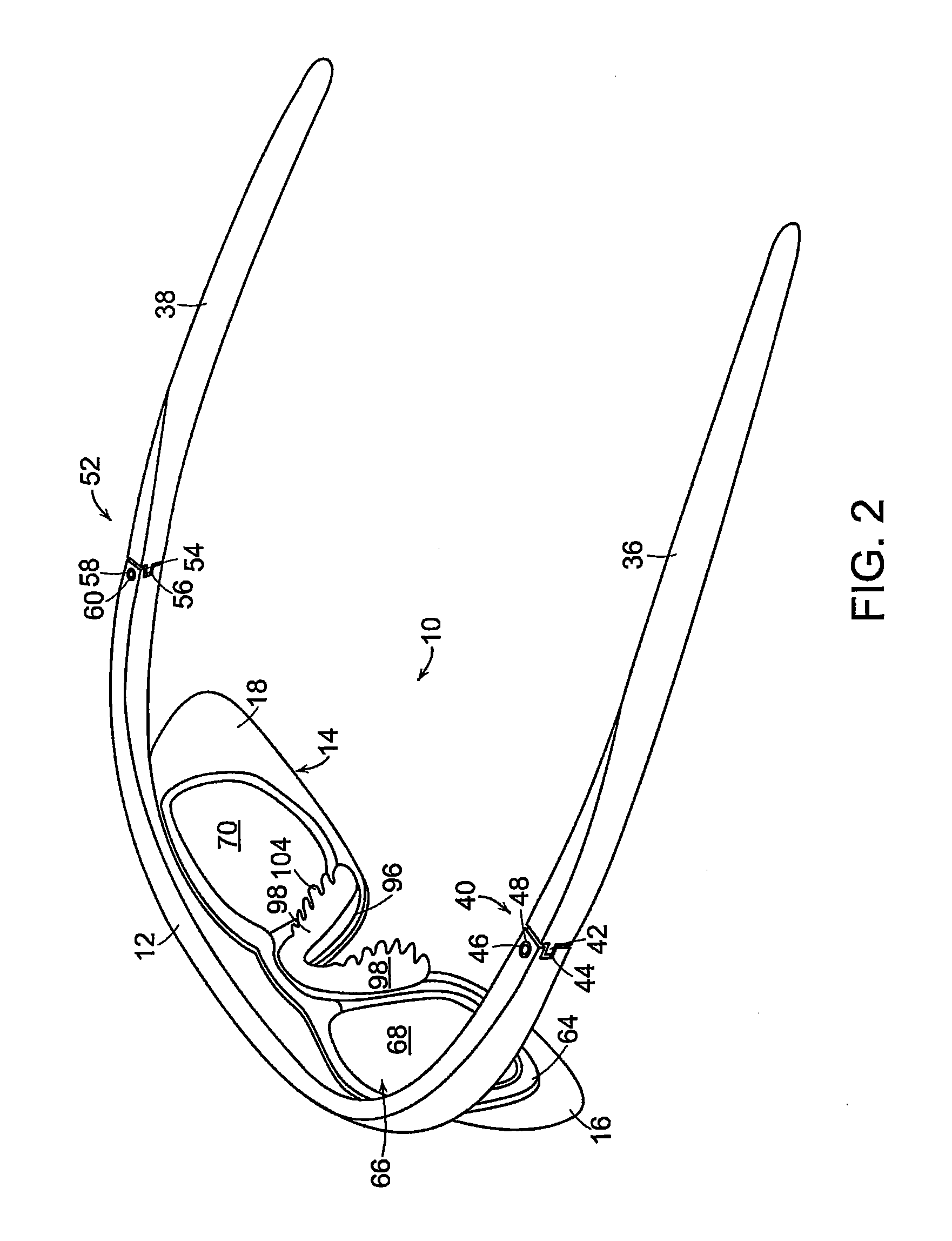 Eyewear with inner and outer frame and lens