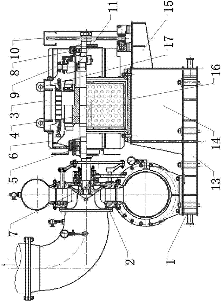 Horizontal type micro equipped water-turbine generator set