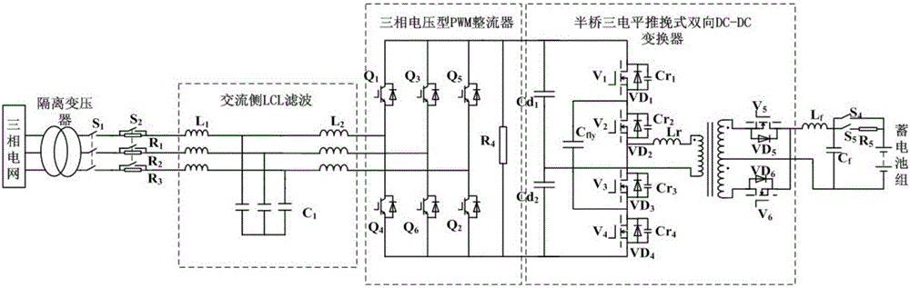 Novel two-stage bidirectional energy storage converter control system and control method thereof