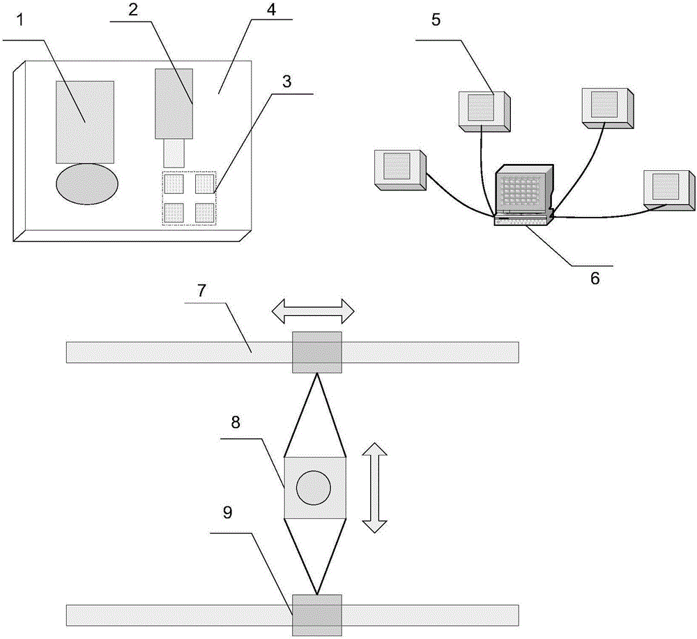 Large-aperture aspheric online contour detection device and detection method thereof