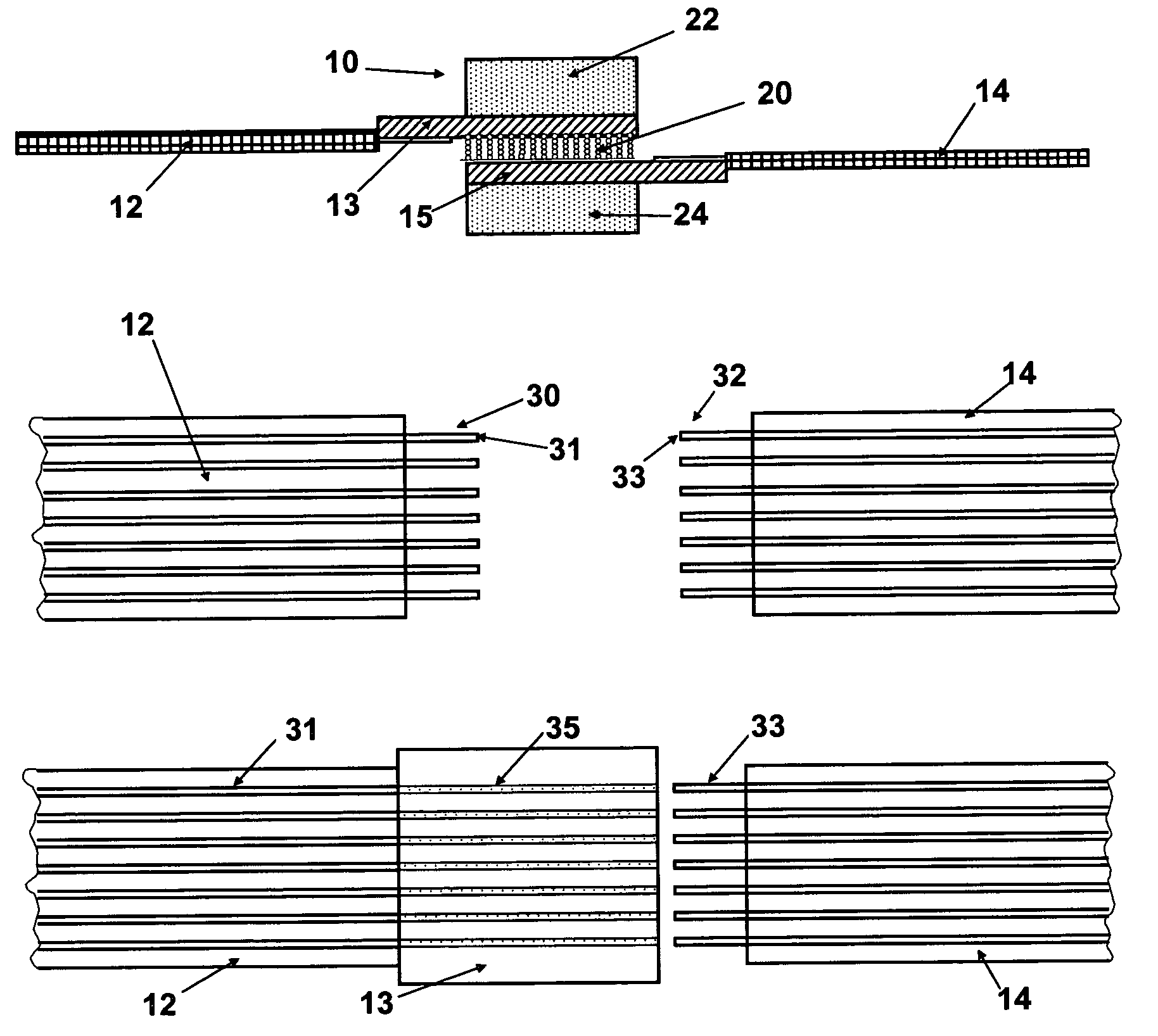 Cable connector incorporating anisotropically conductive elastomer