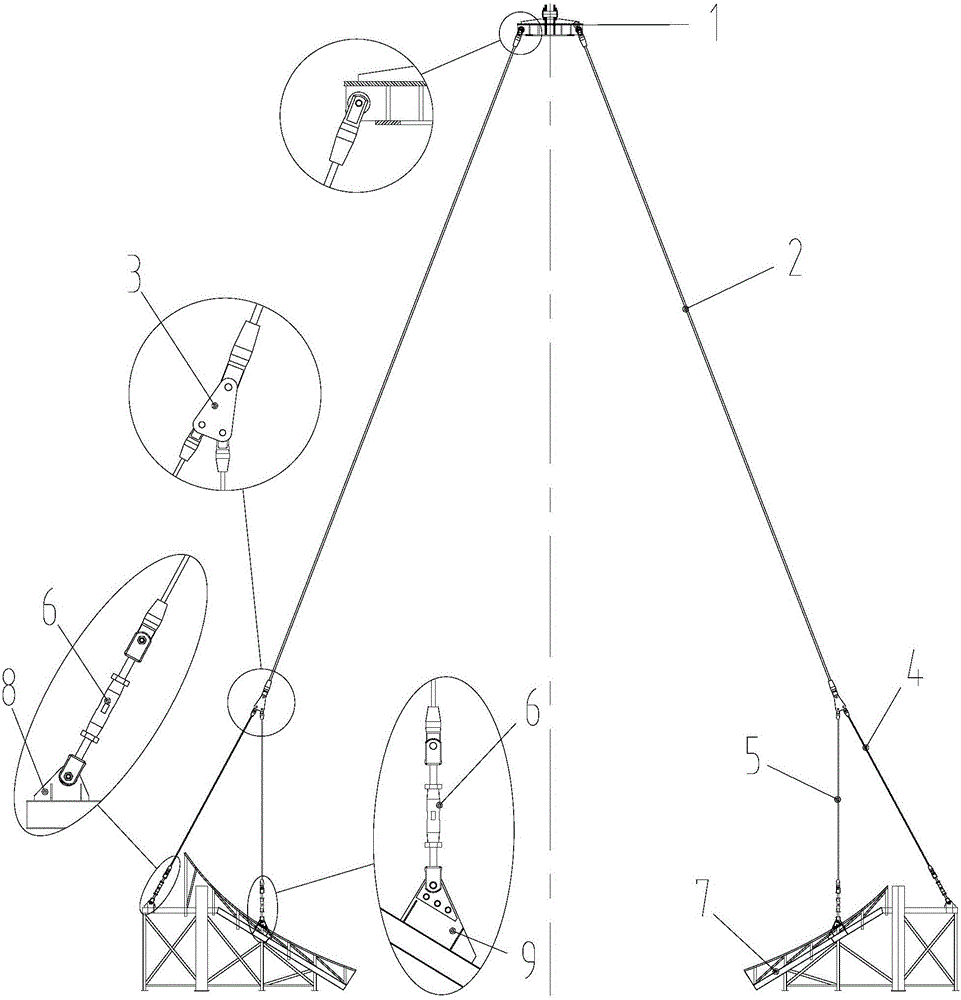 Special hoisting sling and hoisting method for nuclear power station CR10 and reinforcing steel bar composite module