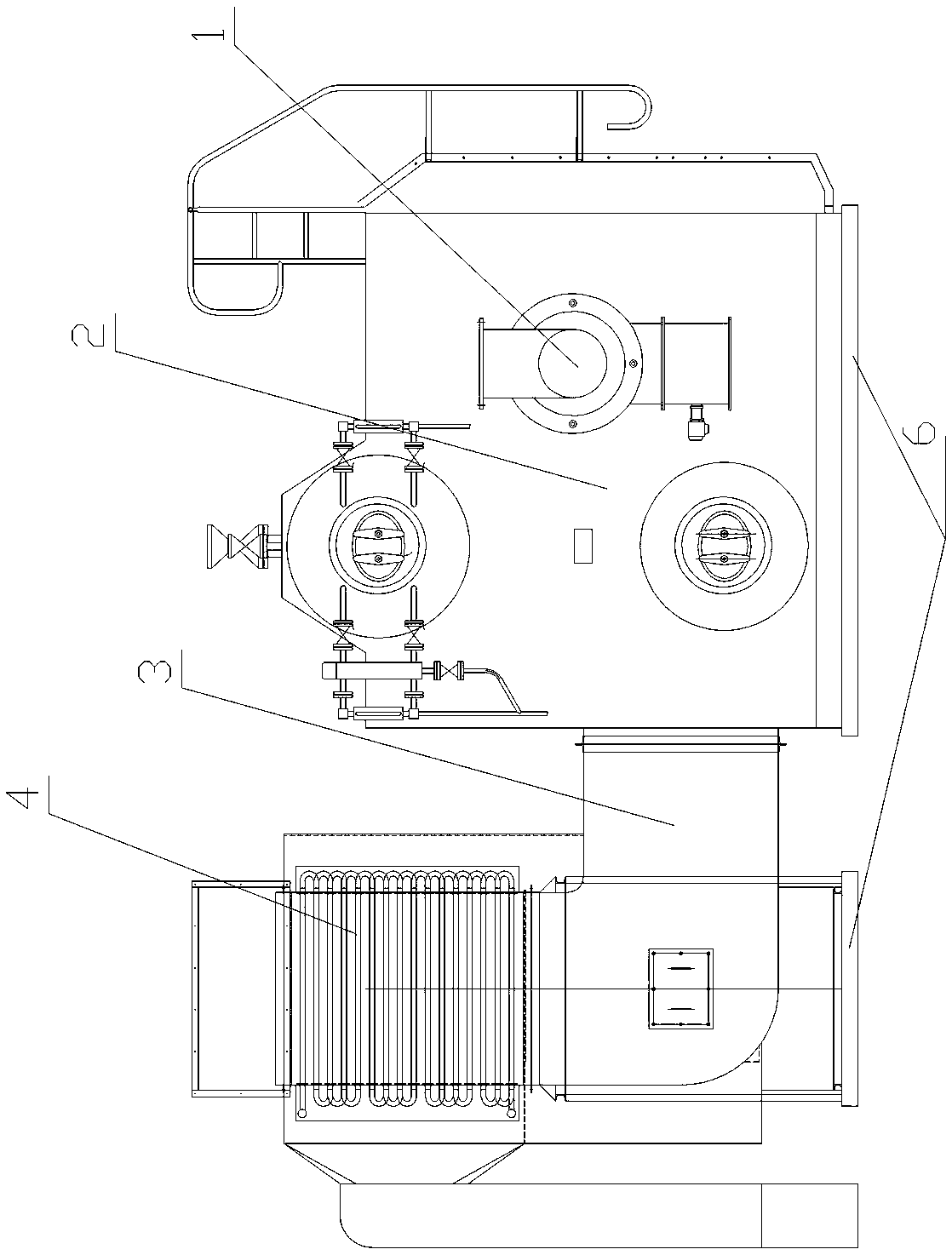 Steam boiler for biomass gas fuel