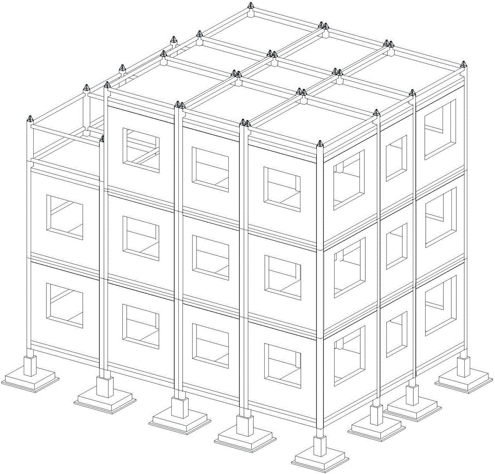 Modular multi-storeyed overall assembly type steel structural house structure system